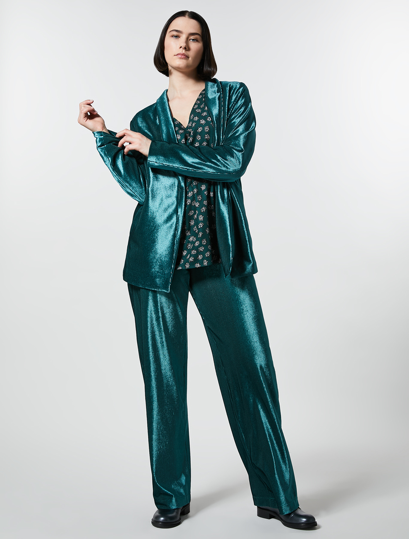 Jacke aus Samt-Jersey - Dunkelgrün - Marina Rinaldi - 4