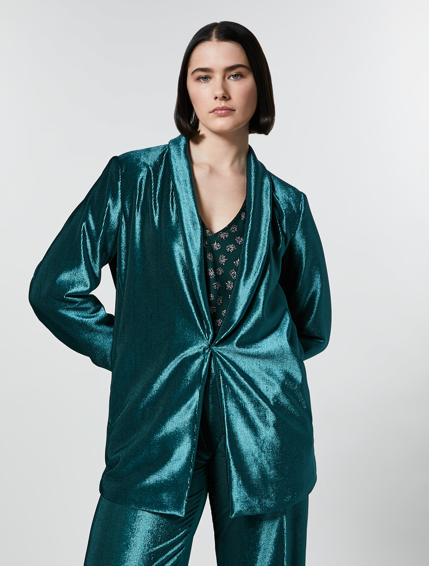 Jacke aus Samt-Jersey - Dunkelgrün - Marina Rinaldi