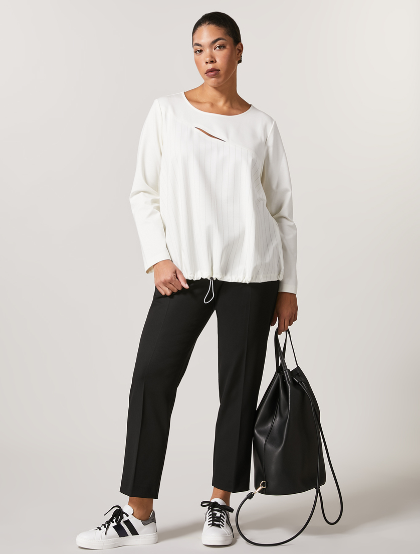 Jersey sweatshirt - White - Marina Rinaldi - 4