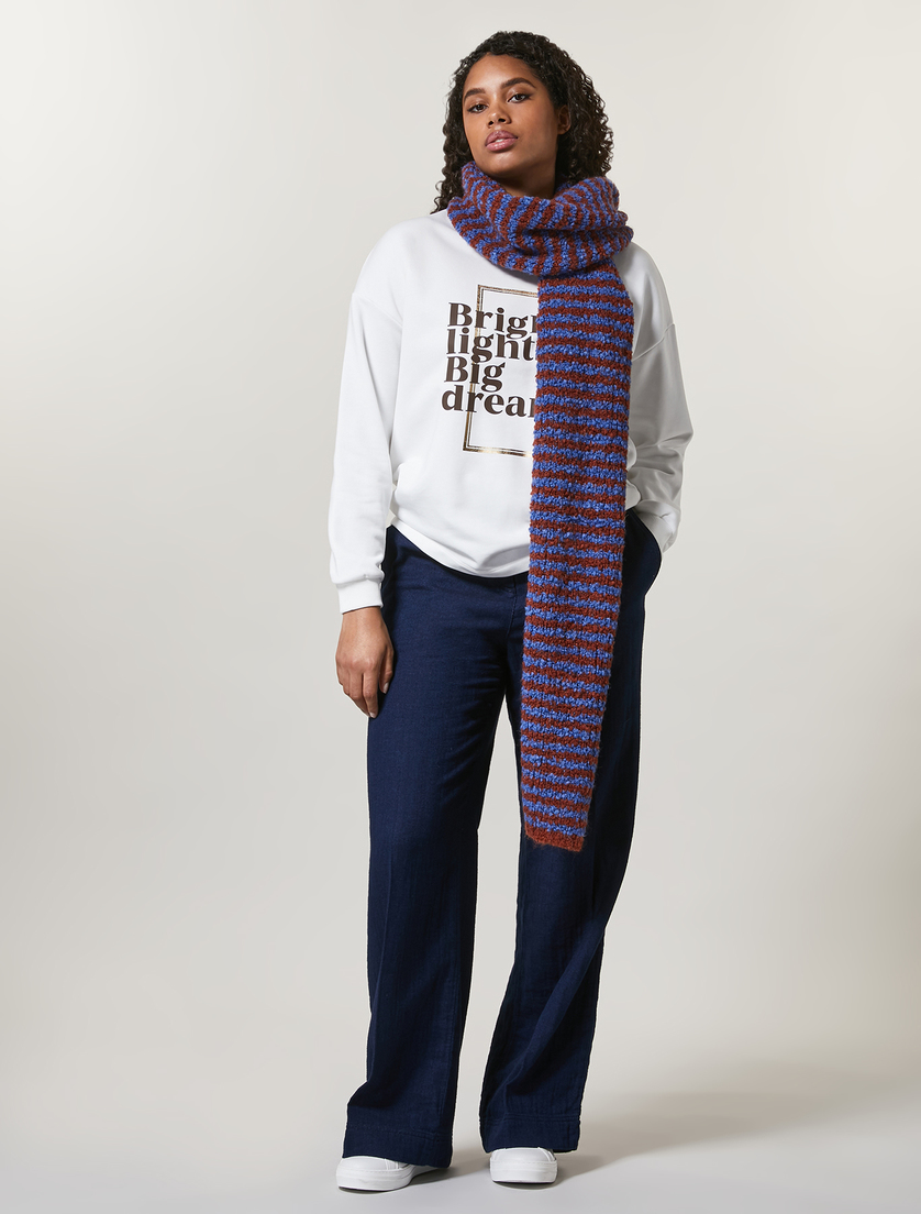Cotton-blend sweatshirt - White - Marina Rinaldi - 4