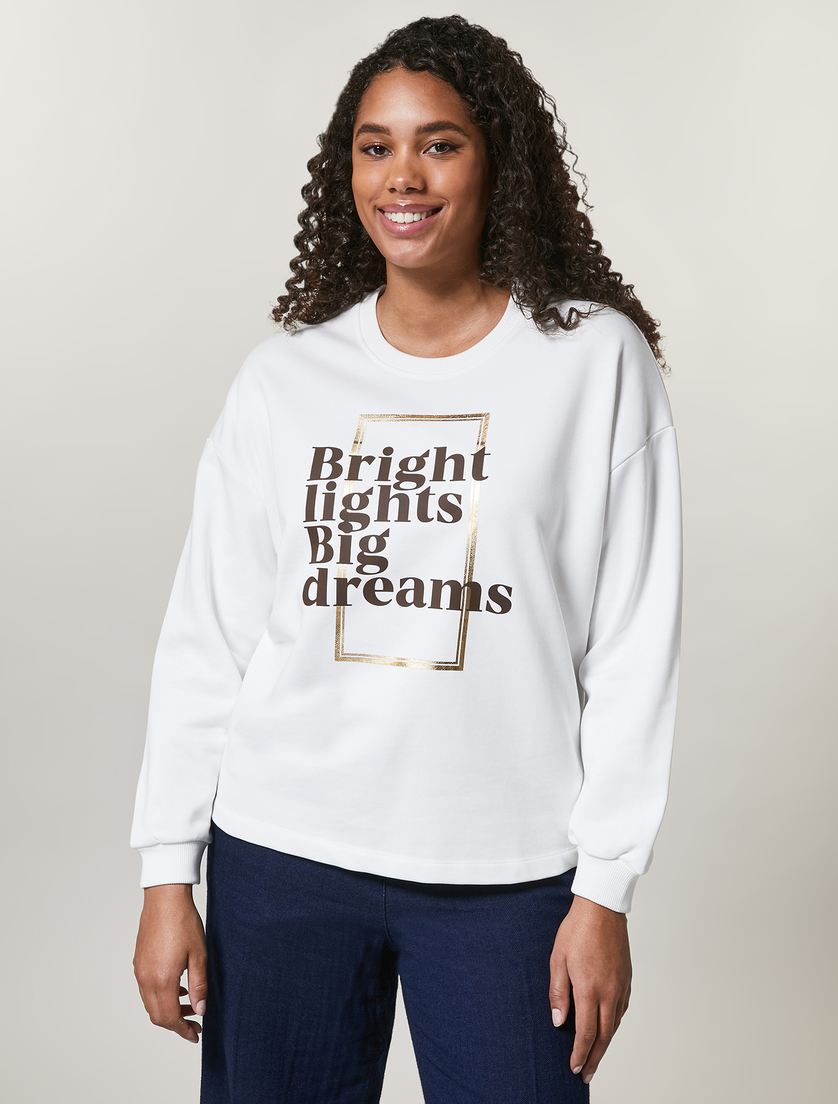 Cotton-blend sweatshirt - White - Marina Rinaldi