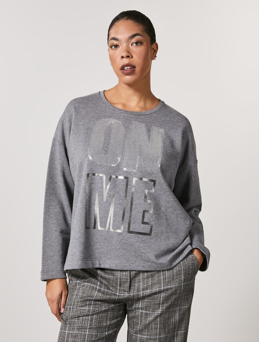 Cotton-blend sweatshirt - Dark grey - Marina Rinaldi