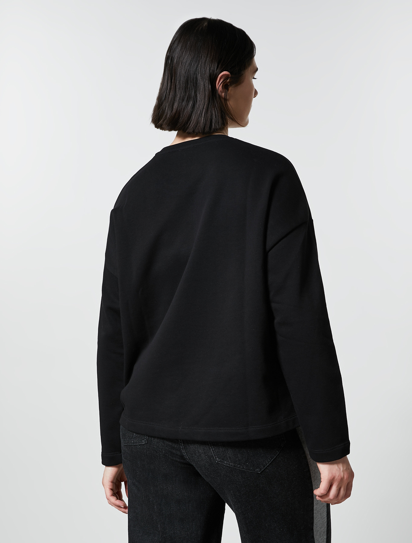 Cotton-blend sweatshirt - Black - Marina Rinaldi - 3