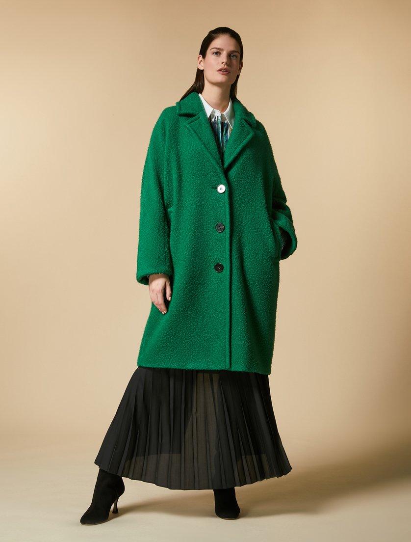 Manteau en laine et mohair - Vert foncé - Marina Rinaldi