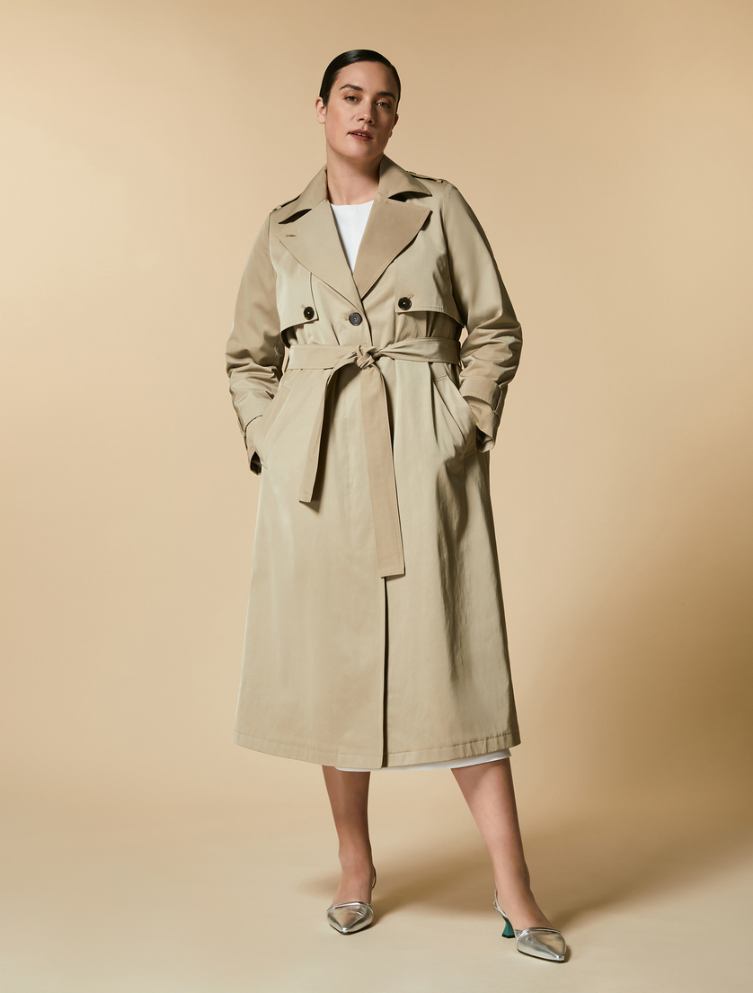 Waterproof cotton-blend raincoat - Dark beige - Marina Rinaldi - 5
