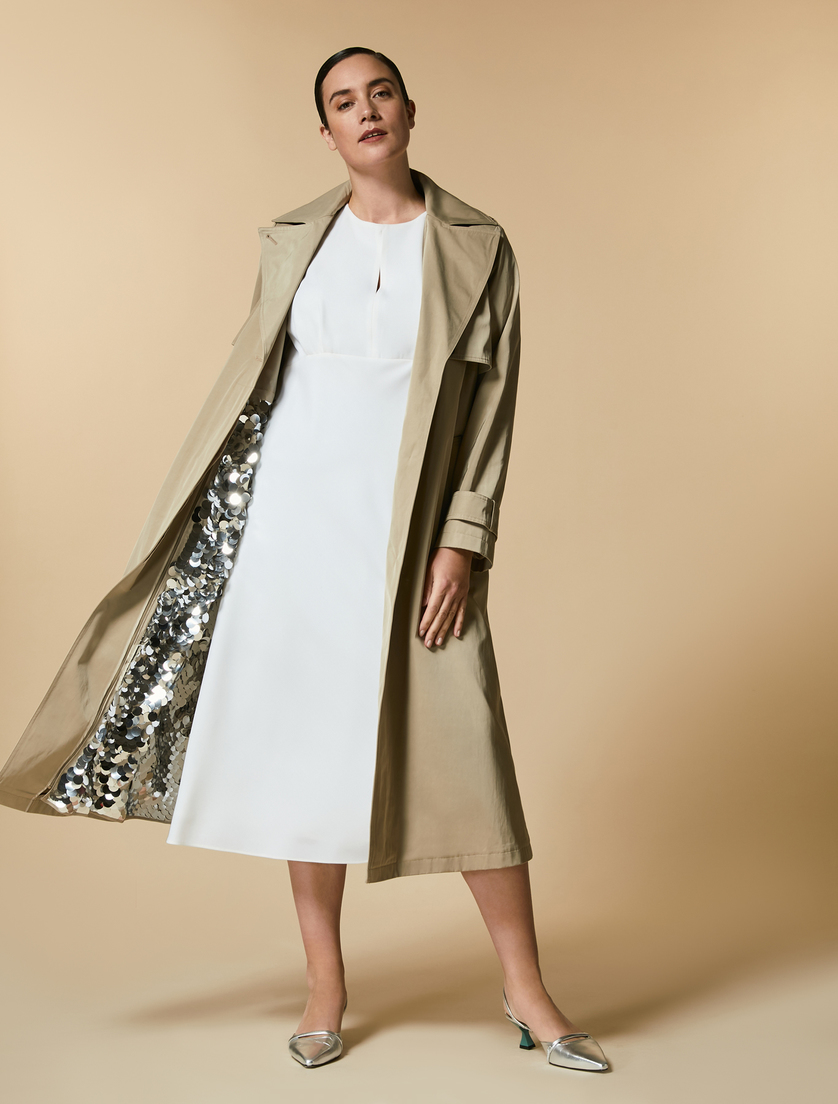 Waterproof cotton-blend raincoat - Dark beige - Marina Rinaldi