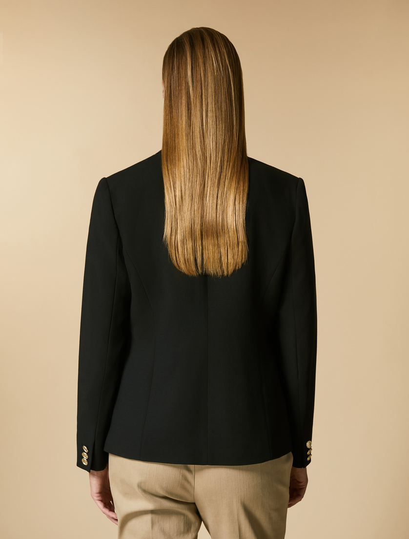 Jacke aus Wollkrepp - Schwarz - Marina Rinaldi - 3
