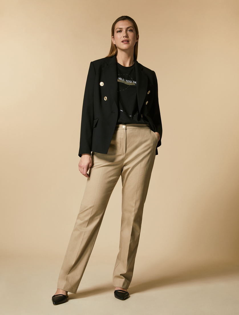 Jacke aus Wollkrepp - Schwarz - Marina Rinaldi - 4