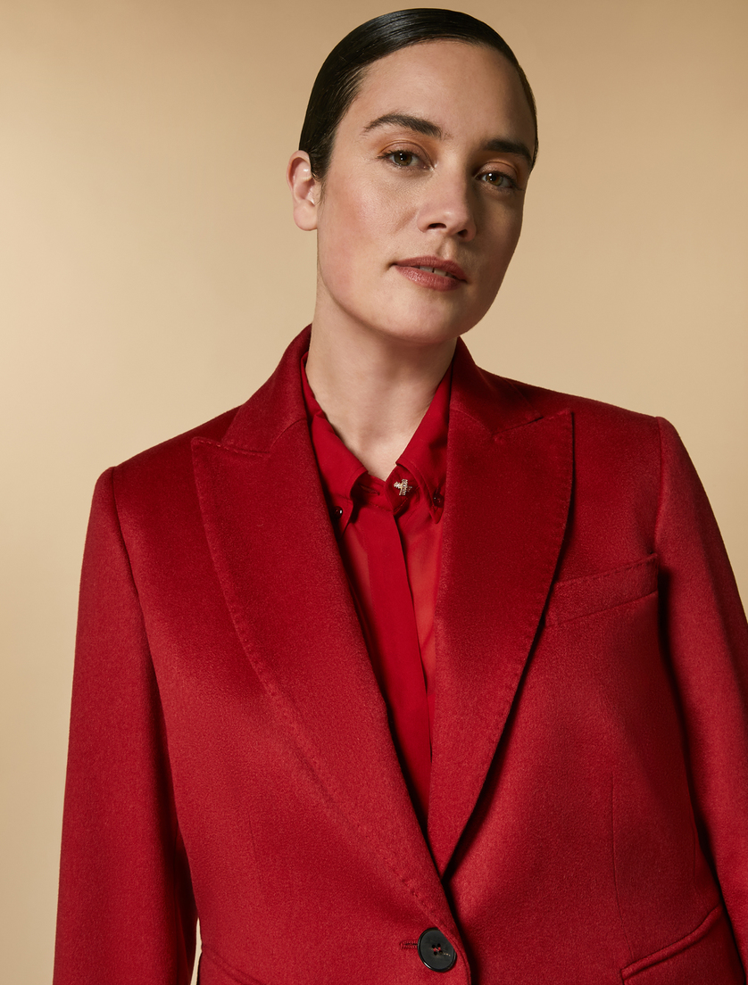 Cashmere broadcloth jacket - Red - Marina Rinaldi - 2
