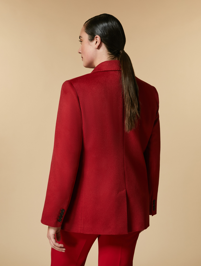 Cashmere broadcloth jacket - Red - Marina Rinaldi - 3