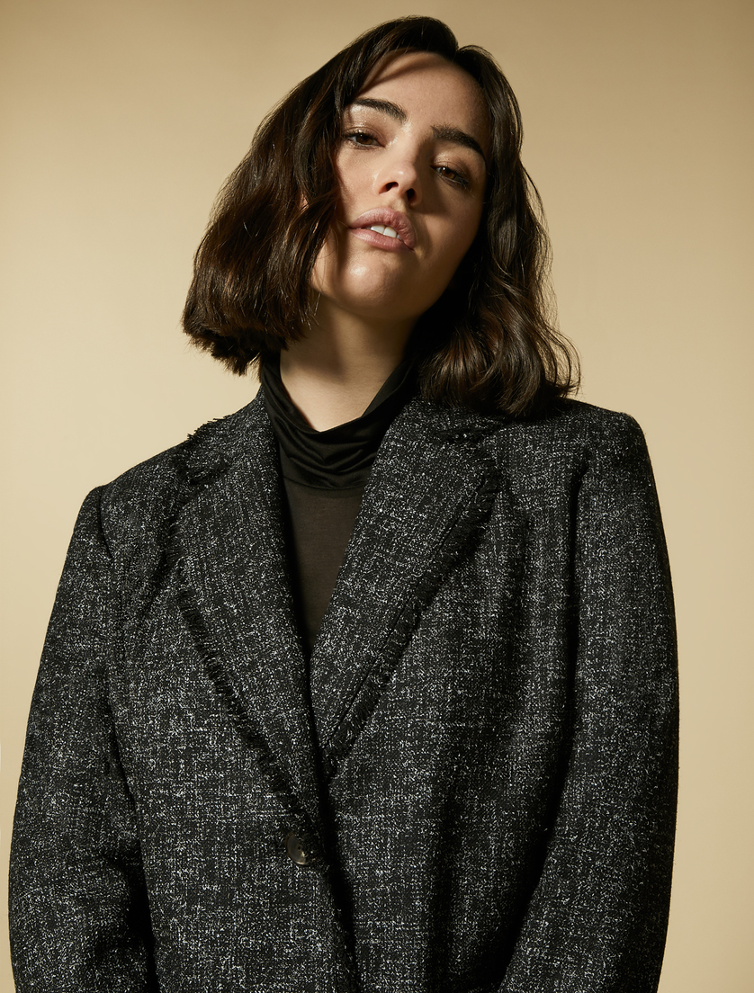 Blazer aus Malfilé-Stoff - Schwarz - Marina Rinaldi - 2