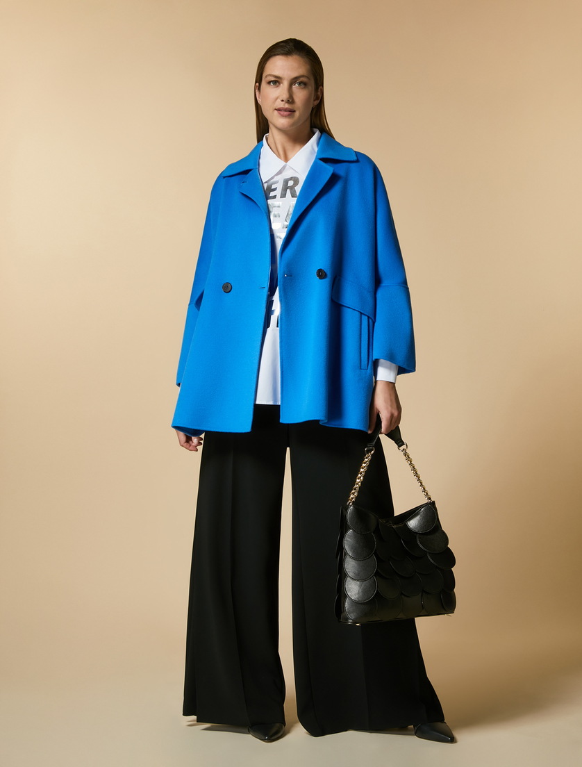 Double-faced wool-blend jacket - China blue - Marina Rinaldi - 5