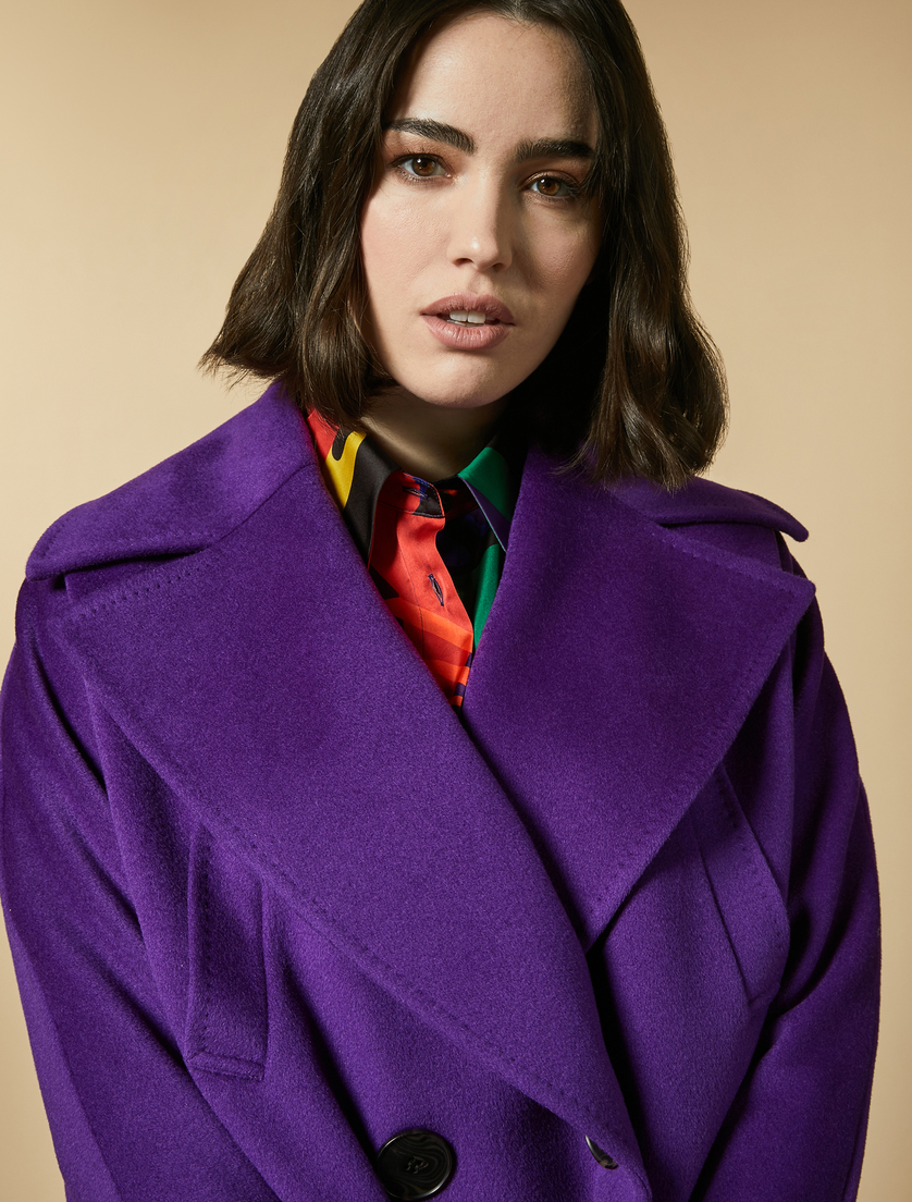 Pure wool broadcloth jacket - Purple - Marina Rinaldi - 2