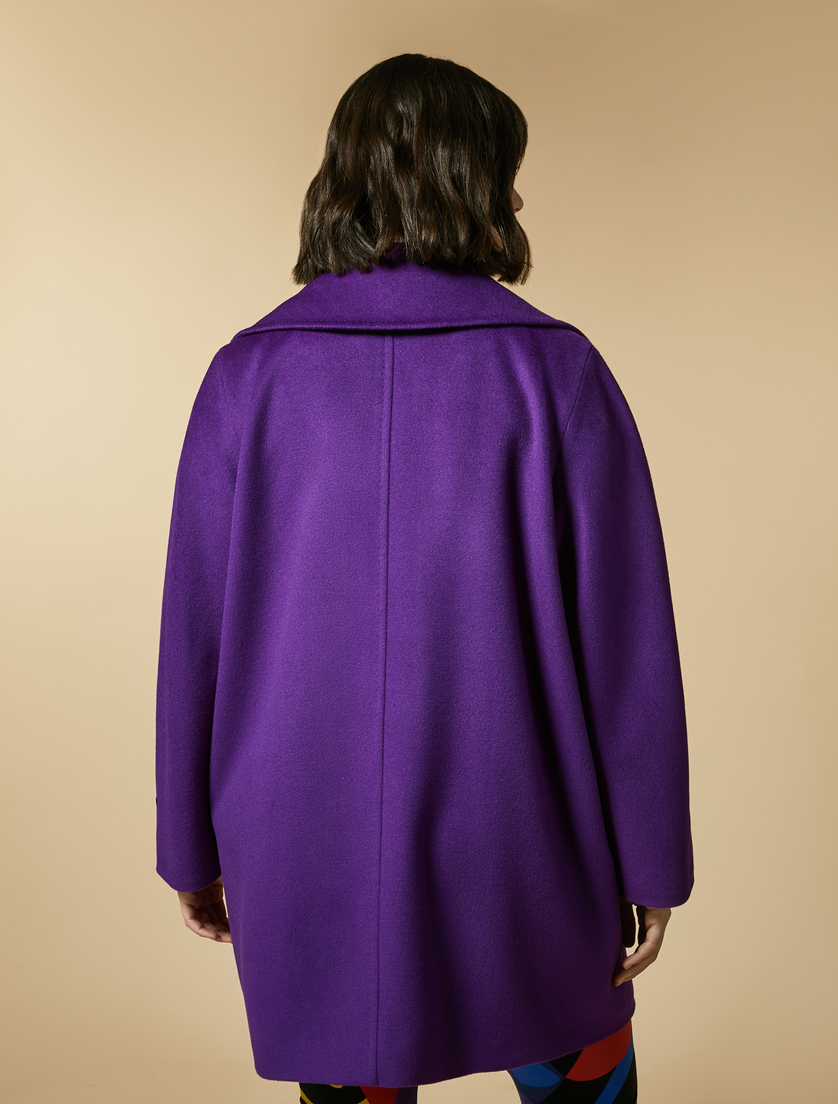 Pure wool broadcloth jacket - Purple - Marina Rinaldi - 3