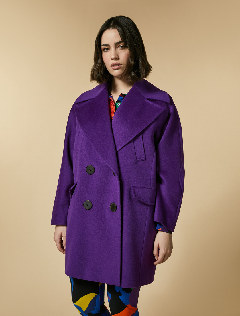 Pure wool broadcloth jacket - Purple - Marina Rinaldi