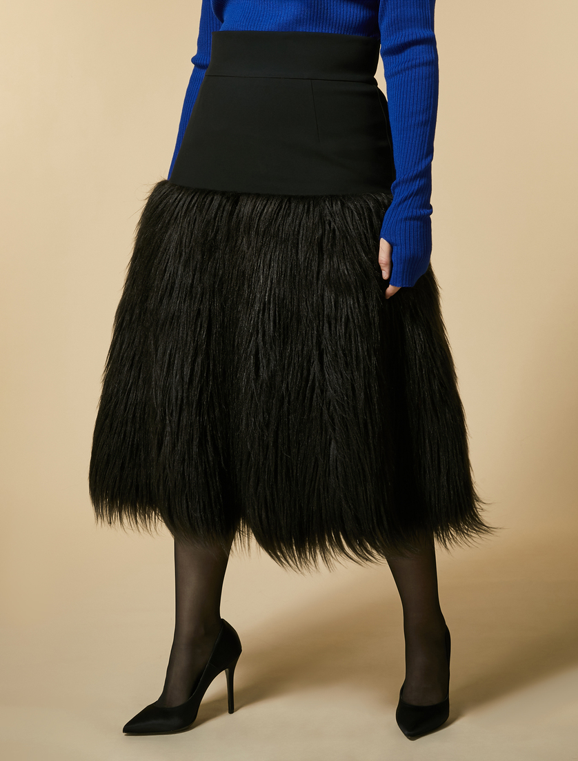 Soft-textured crepe skirt - Black - Marina Rinaldi - 2