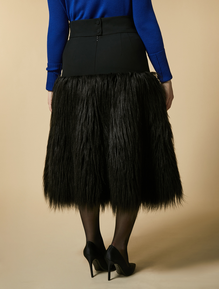 Soft-textured crepe skirt - Black - Marina Rinaldi - 4