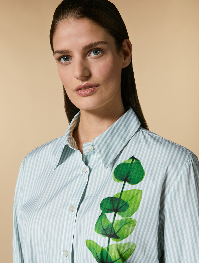 Bluse aus Baumwollpopeline - Grün - Marina Rinaldi - 2