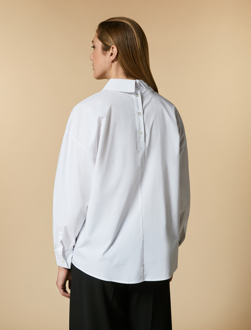 Bluse aus Baumwollpopeline - Weiß - Marina Rinaldi - 3