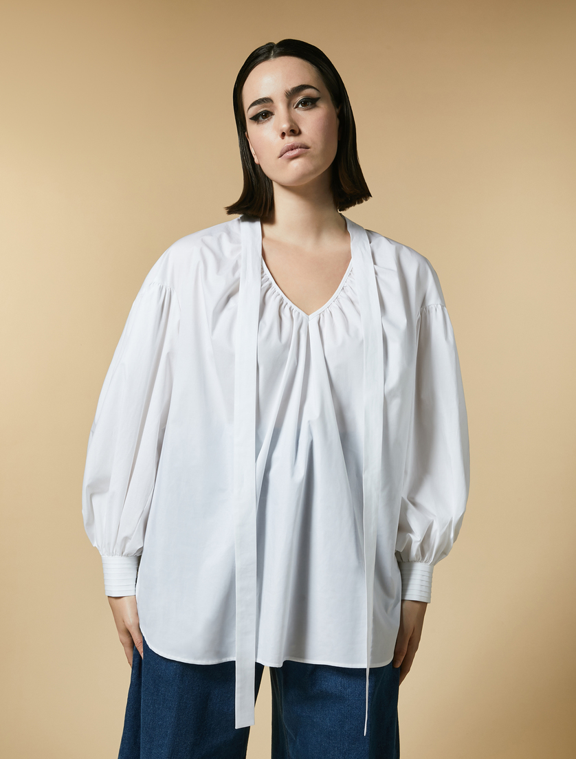 Bluse aus Popeline - Weiß - Marina Rinaldi