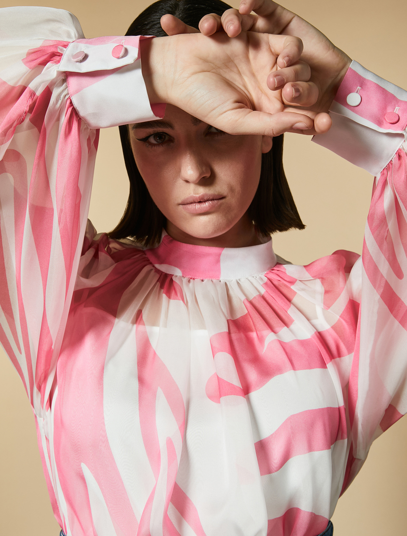 Chemisier en mousseline de soie - Rose - Marina Rinaldi - 2
