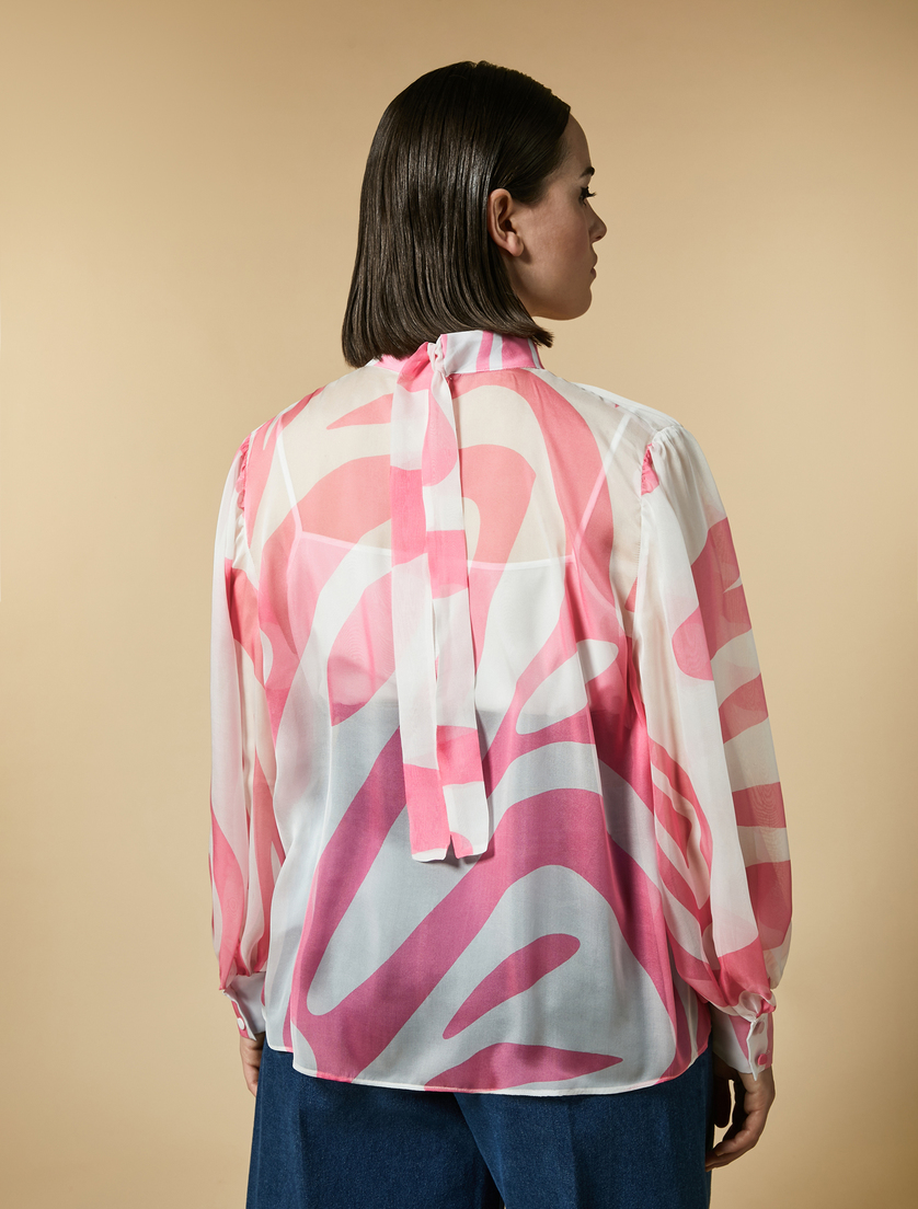 Chemisier en mousseline de soie - Rose - Marina Rinaldi - 3