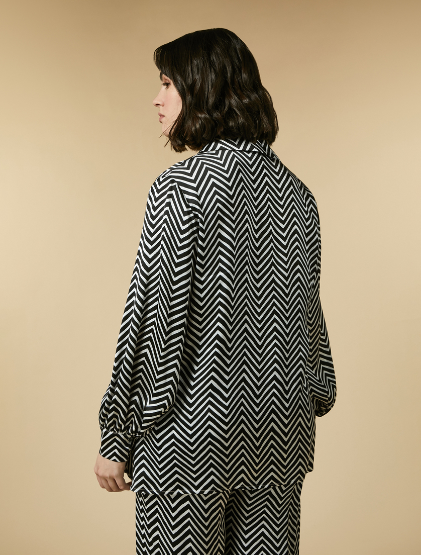 Printed satin shirt - Black - Marina Rinaldi - 3