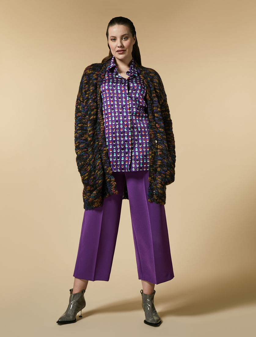 Printed twill shirt - Purple - Marina Rinaldi - 4