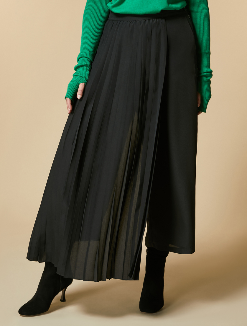 Crepe de chine trousers - Black - Marina Rinaldi - 2