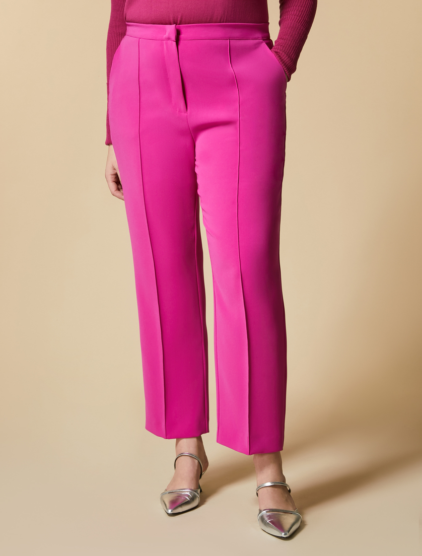 Triacetate trousers - Fuchsia - Marina Rinaldi - 2