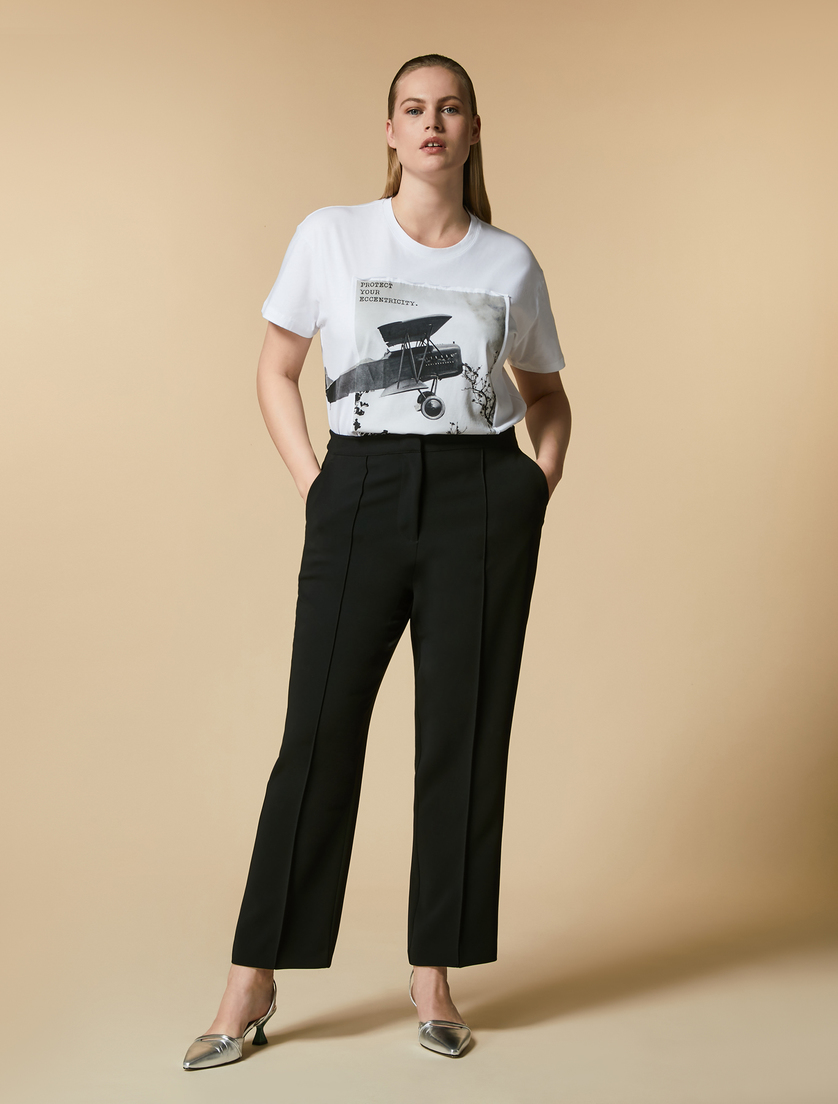 Triacetate trousers - Black - Marina Rinaldi