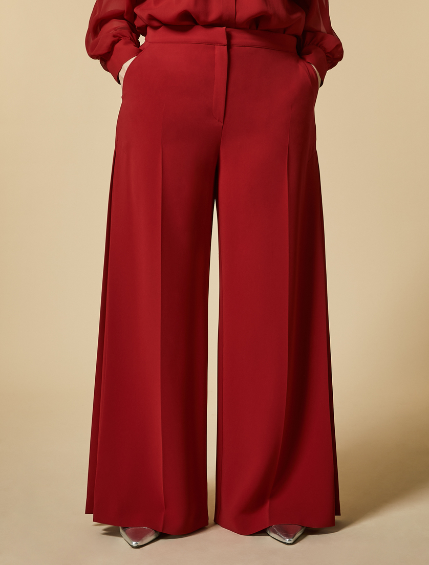 Triacetate trousers - Red - Marina Rinaldi - 2
