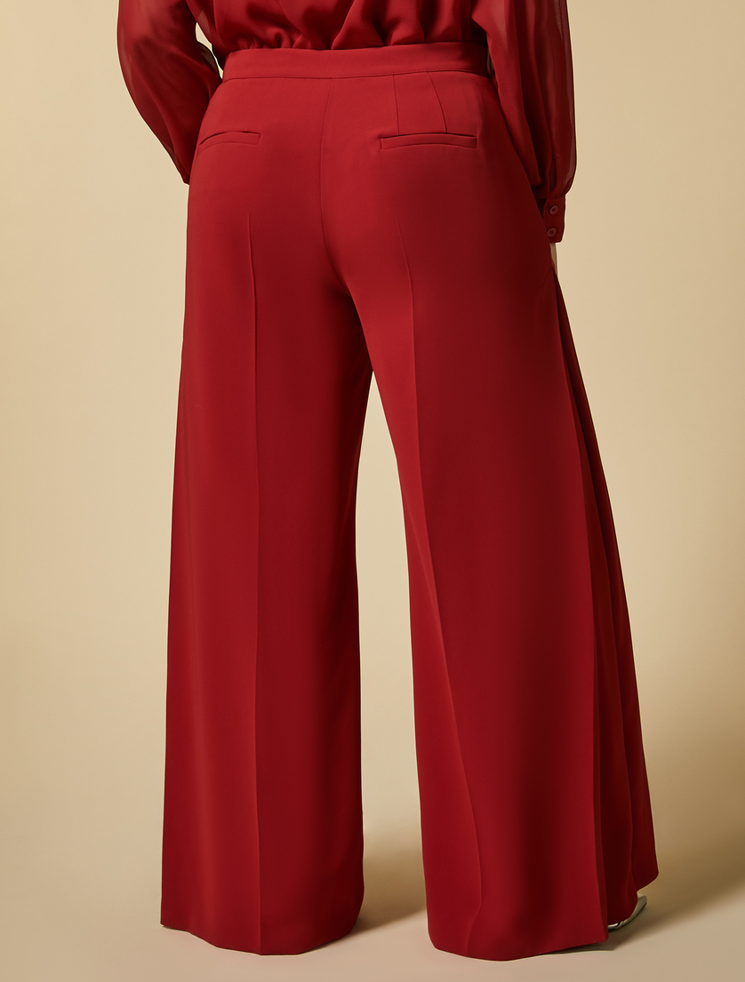 Triacetate trousers - Red - Marina Rinaldi - 4