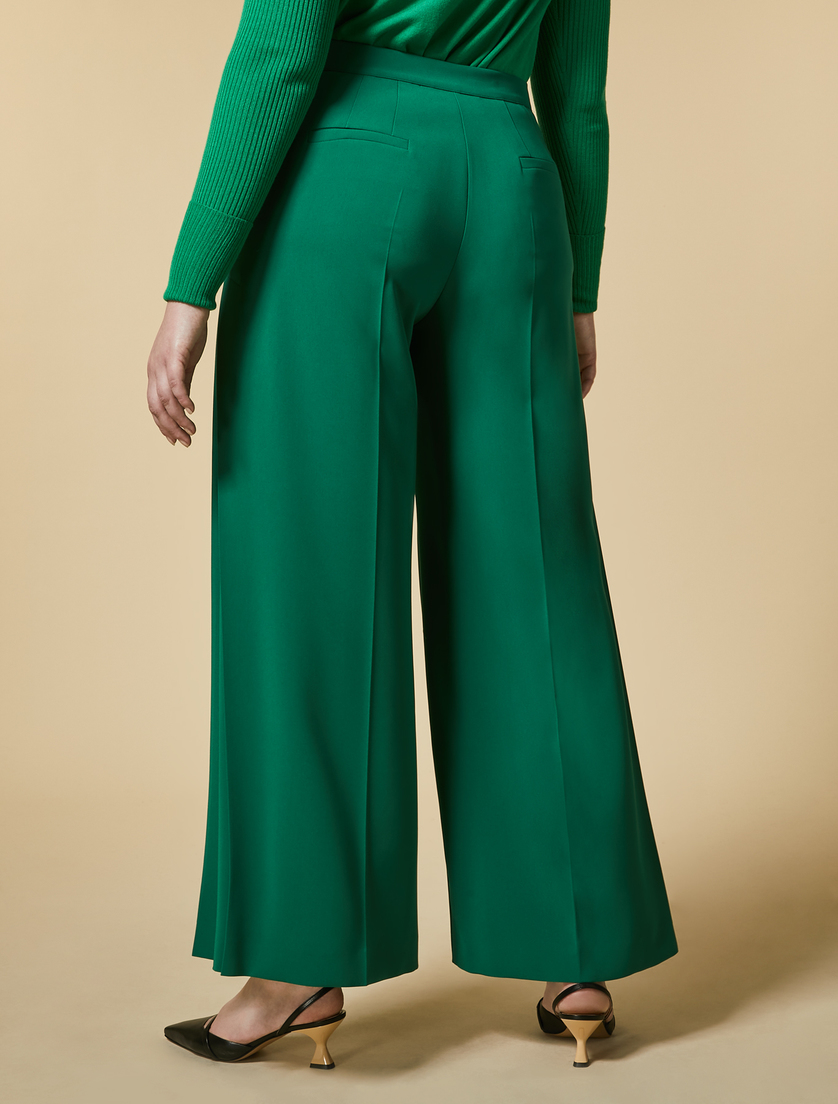 Triacetate trousers - Dark green - Marina Rinaldi - 4