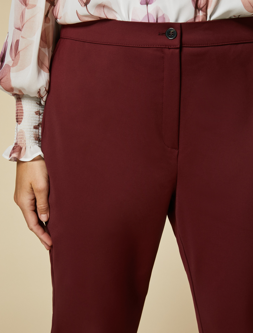 Cotton-blend trousers - Bordeaux - Marina Rinaldi - 3