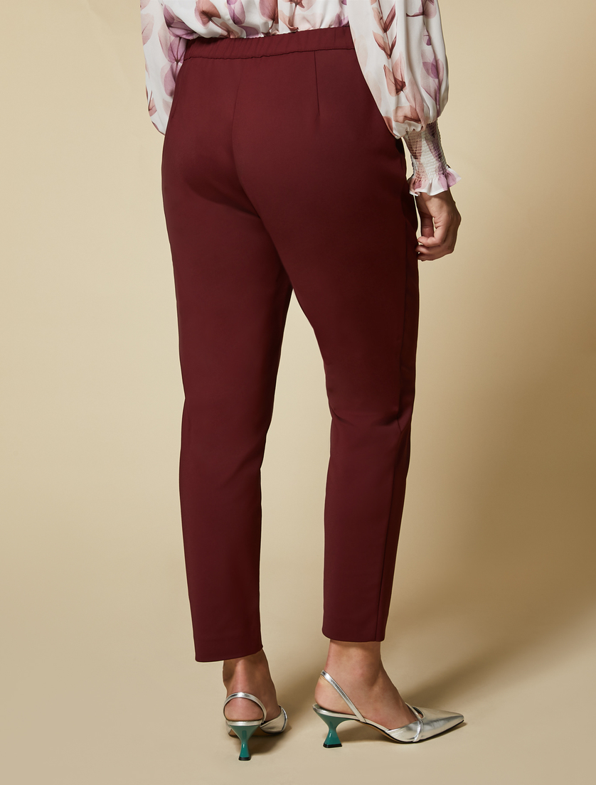 Cotton-blend trousers - Bordeaux - Marina Rinaldi - 4