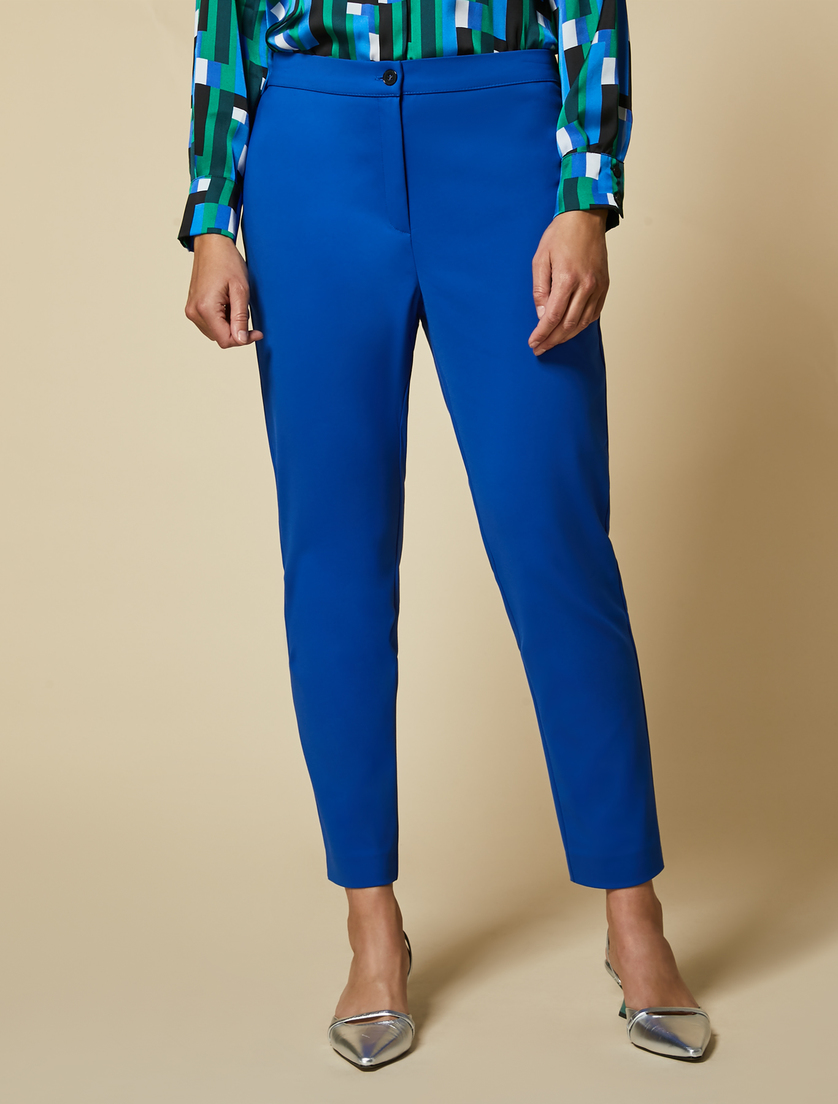Cotton-blend trousers - China blue - Marina Rinaldi - 2