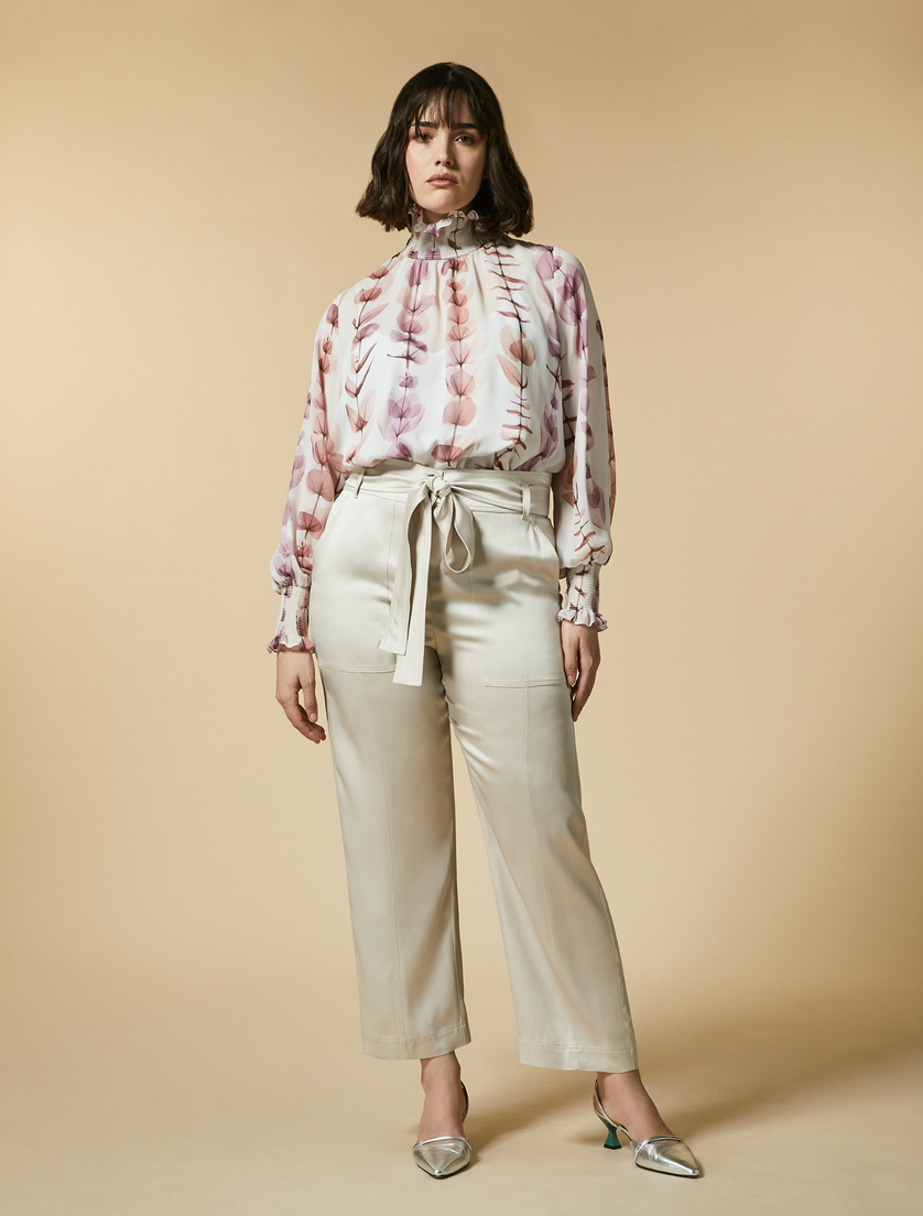 Shiny frisottino trousers - Colonial - Marina Rinaldi