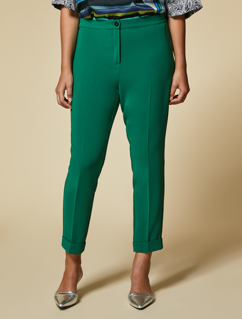 Triacetate trousers - Dark green - Marina Rinaldi - 2
