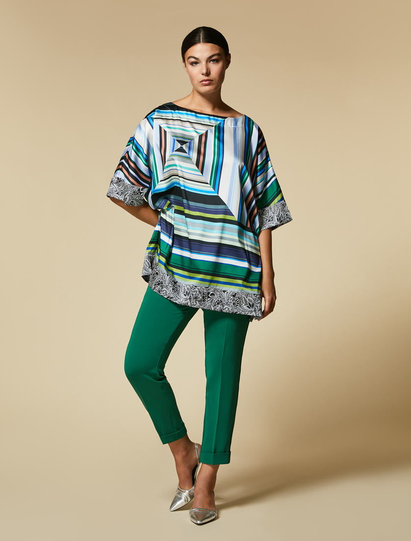 Triacetate trousers - Dark green - Marina Rinaldi