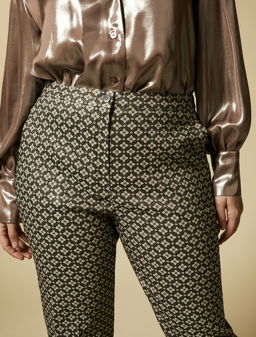 Jacquard trousers - Brown - Marina Rinaldi - 3
