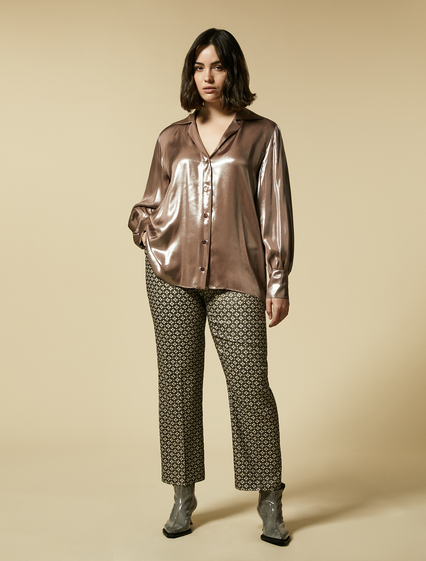 Jacquard trousers - Brown - Marina Rinaldi
