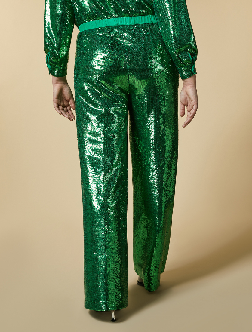 Hose mit Pailletten - Grün - Marina Rinaldi - 4
