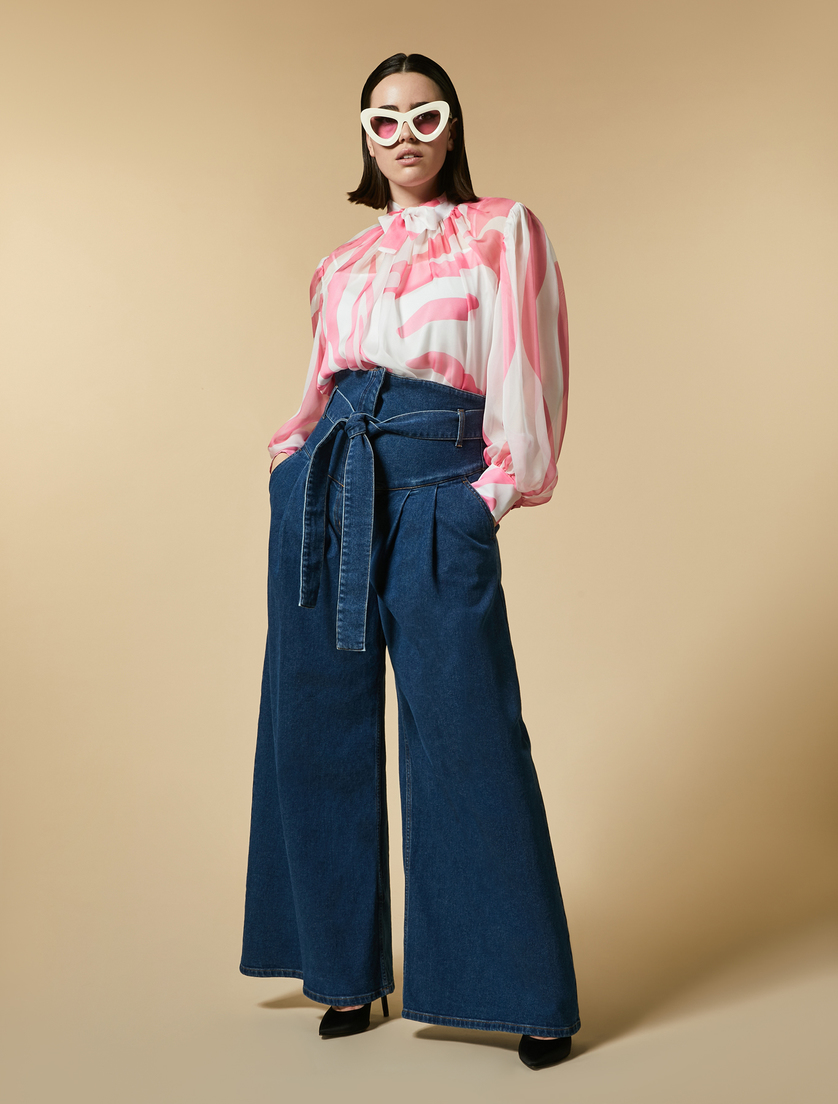 Weite Jeans aus Denim - Blau - Marina Rinaldi - 5