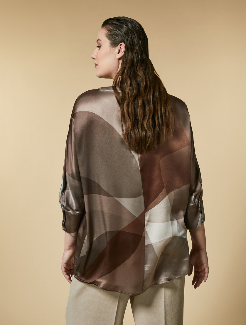 Silk satin tunic - Pink - Marina Rinaldi - 3