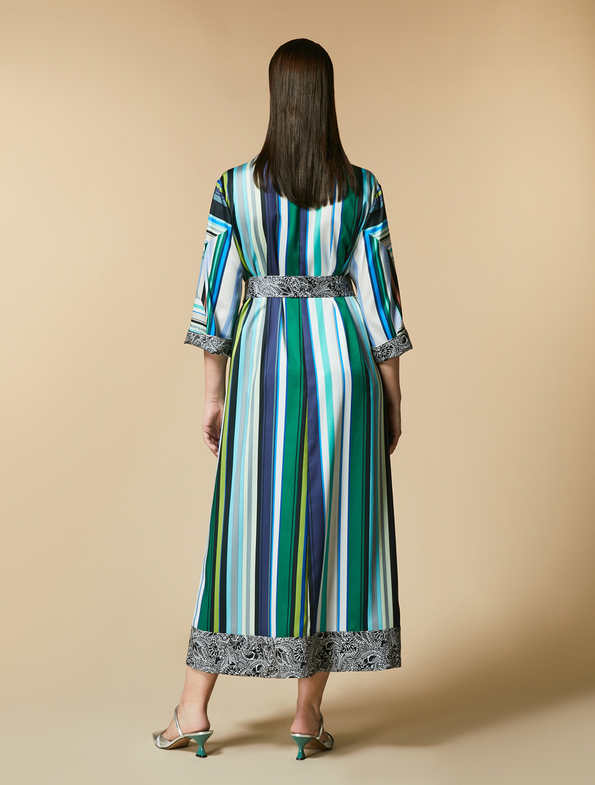 Printed twill shirt dress - Dark green - Marina Rinaldi - 3
