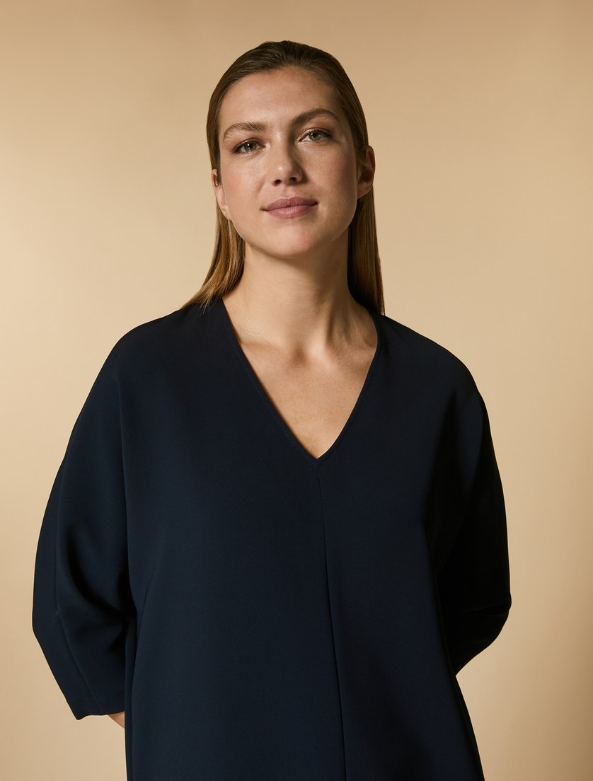 Triacetate dress - Dark navy - Marina Rinaldi - 2