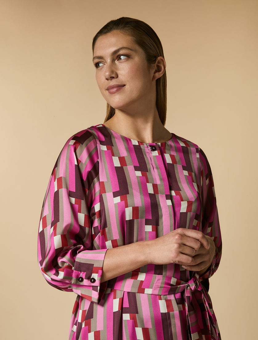 Kleid aus Satin - Fuchsia - Marina Rinaldi - 2