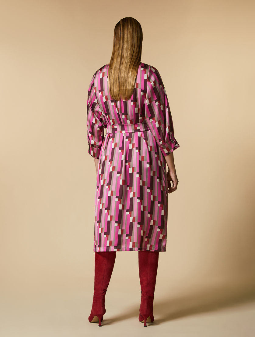 Kleid aus Satin - Fuchsia - Marina Rinaldi - 3