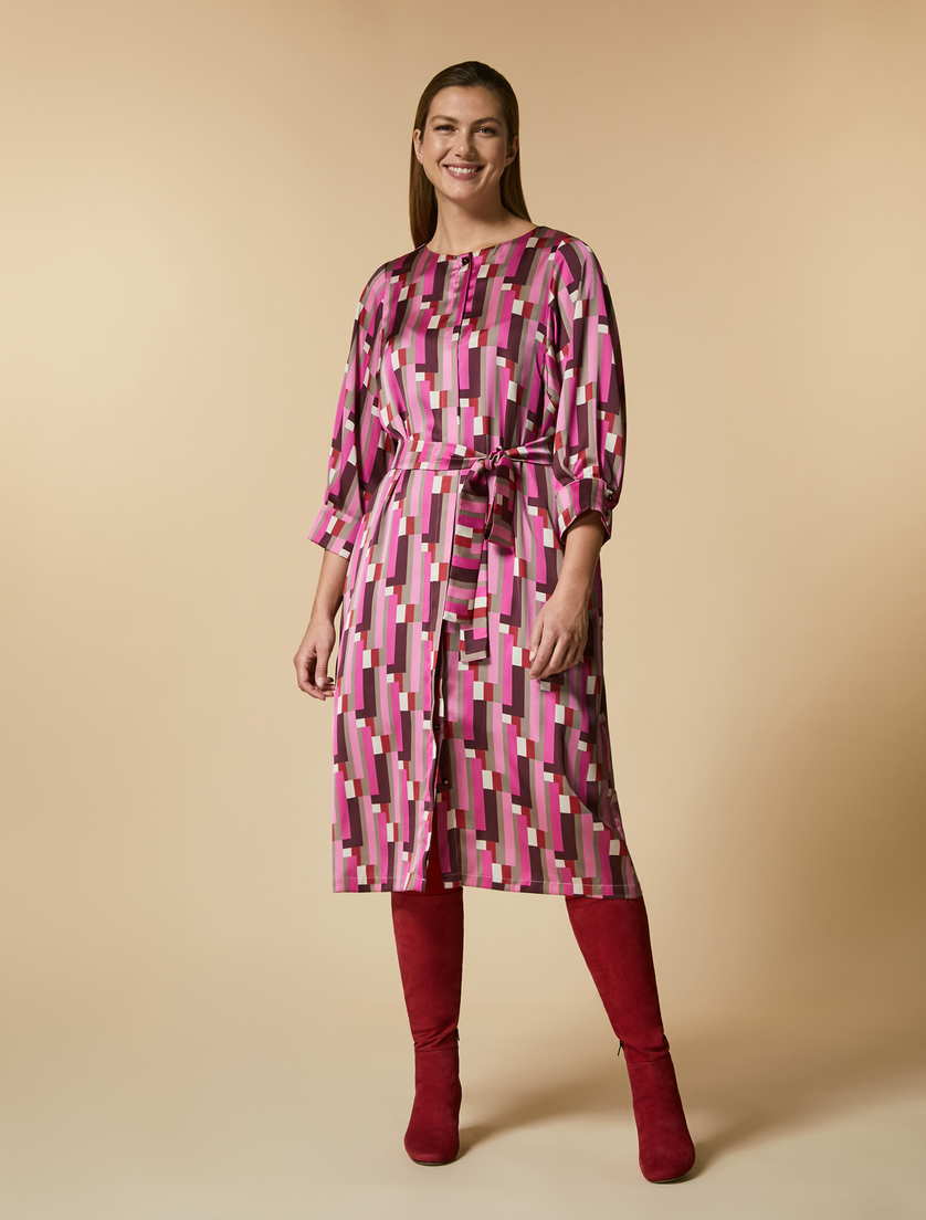 Kleid aus Satin - Fuchsia - Marina Rinaldi